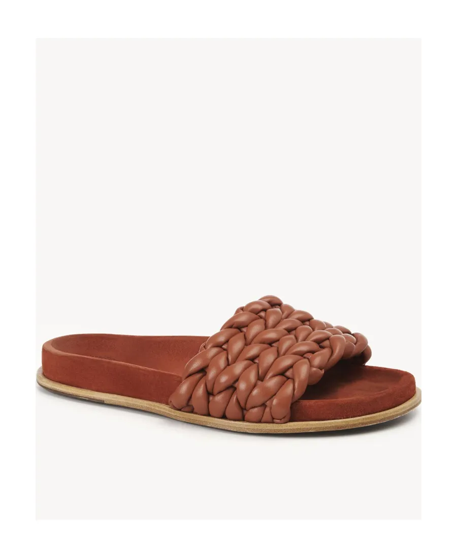 Logo Woven Leather Flip-Flops