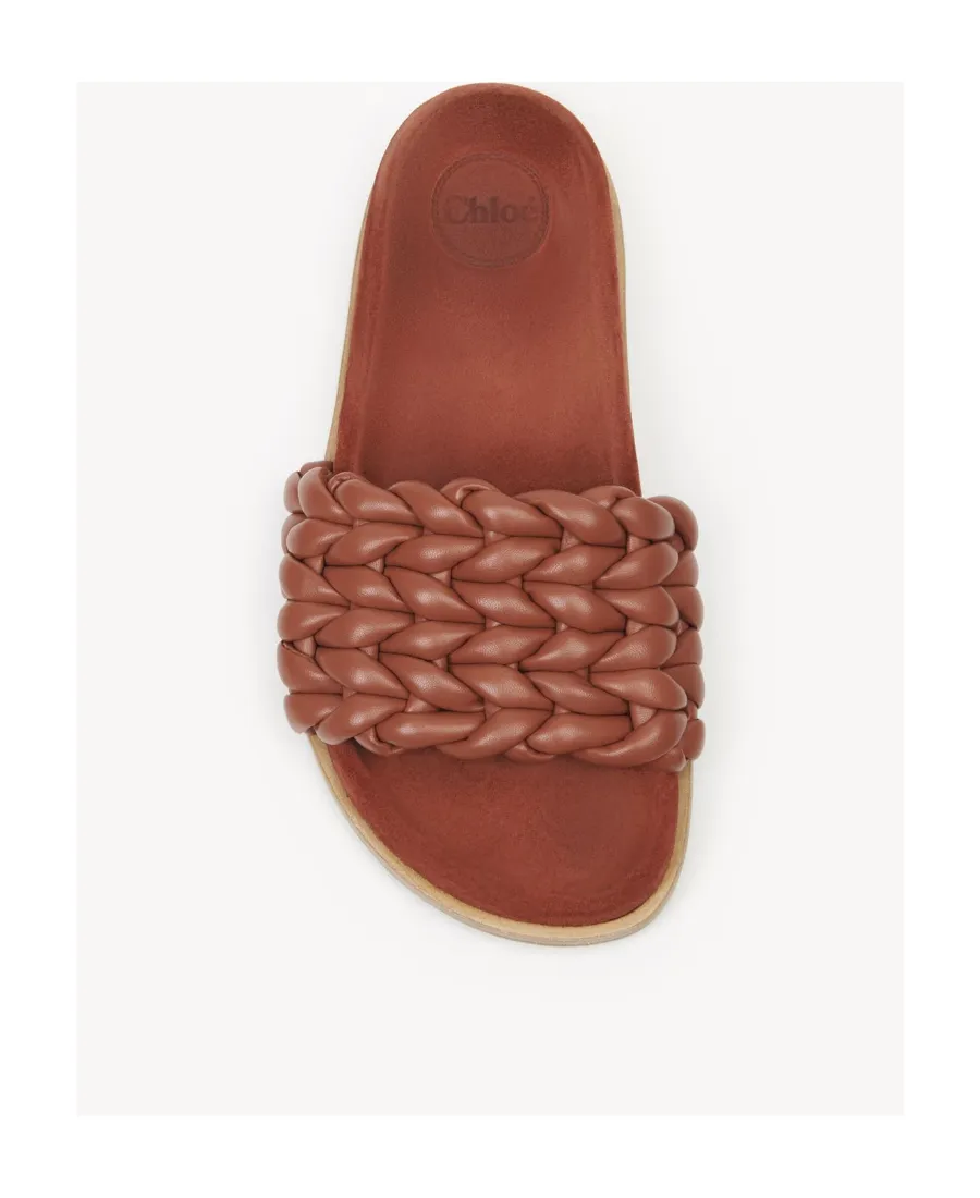 Logo Woven Leather Flip-Flops