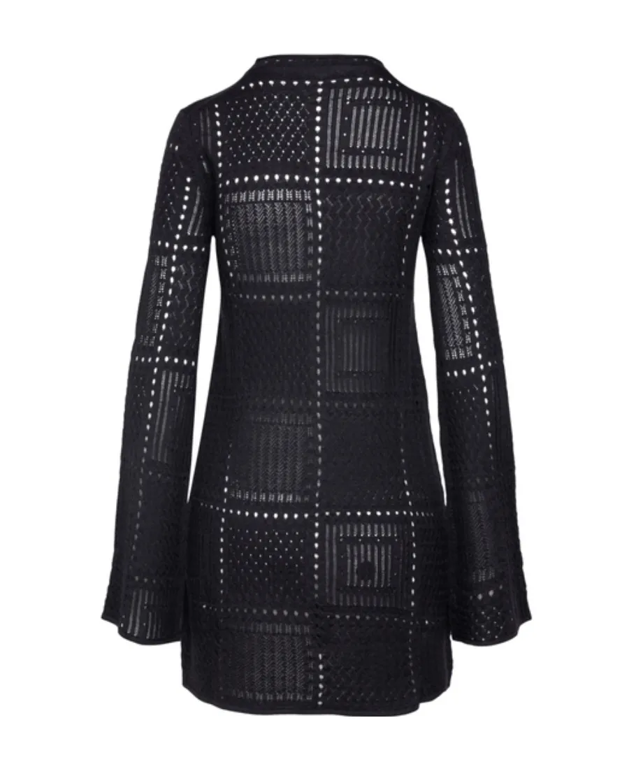 Long-Sleeved Knit Mini Dress