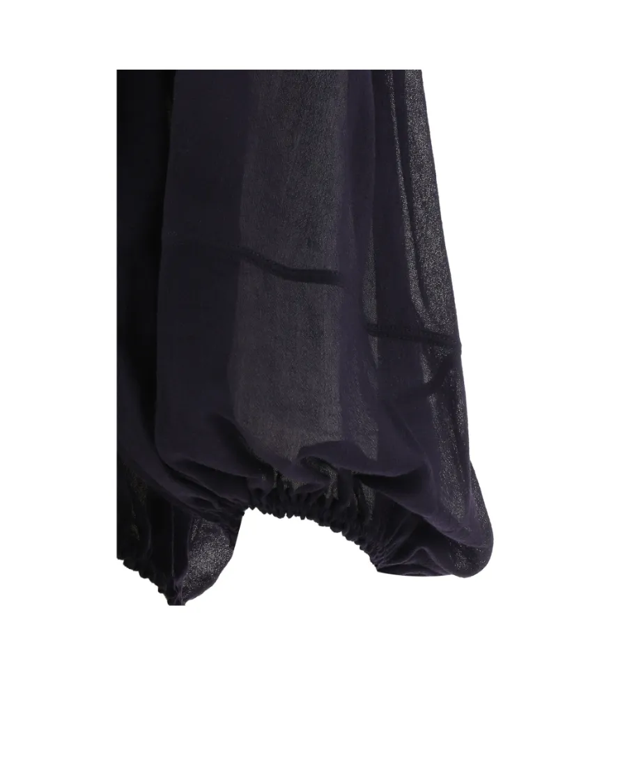 Long-Sleeved Pleated Blouse
