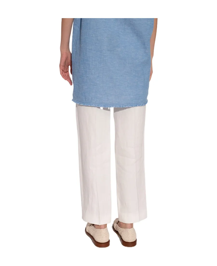 High-Waisted Straight-Leg Trousers