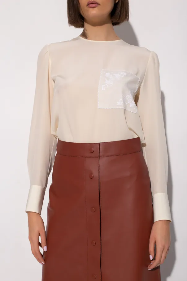 Embroidered Silk Blouse