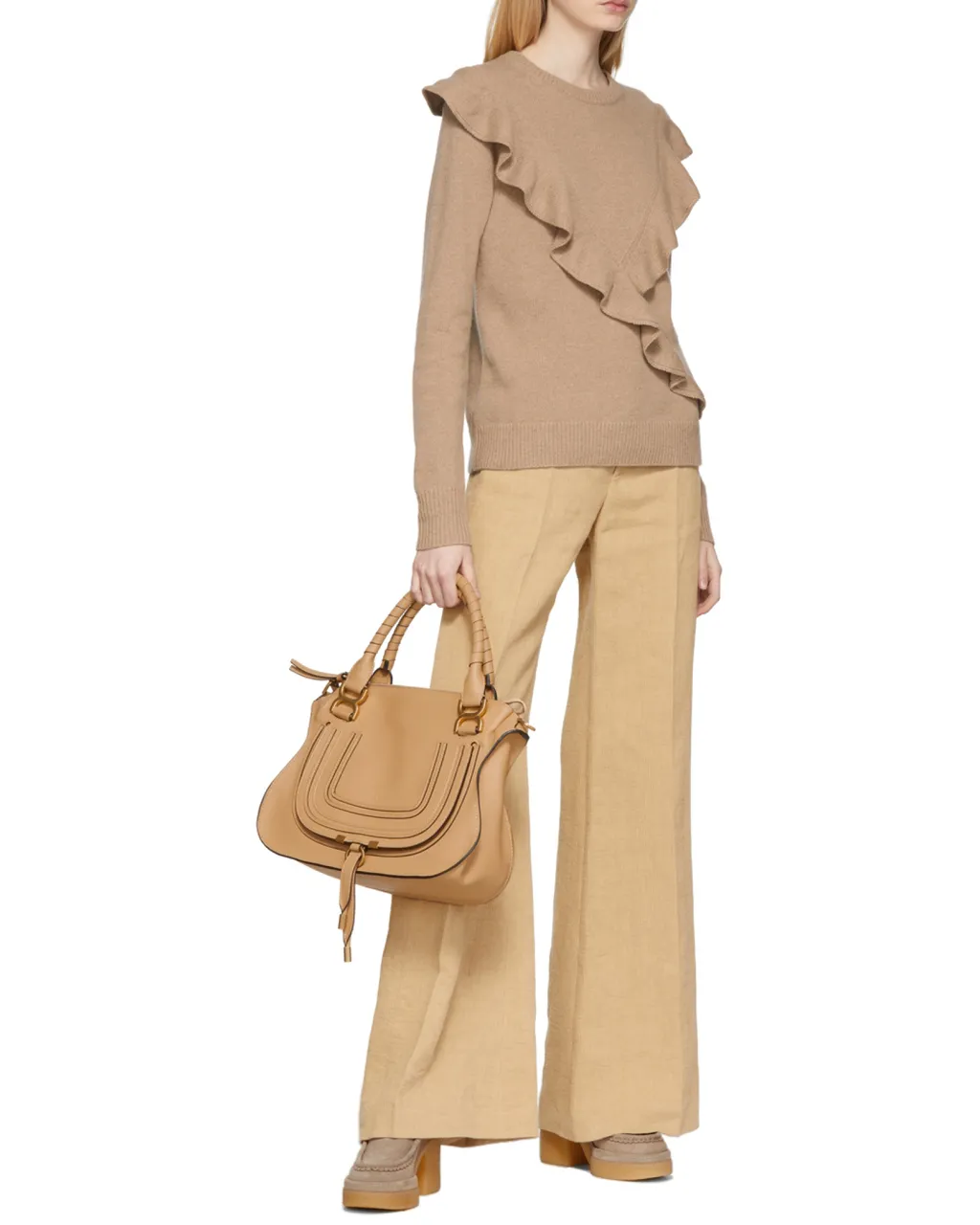 Marcie Embroidered Leather Tote Bag