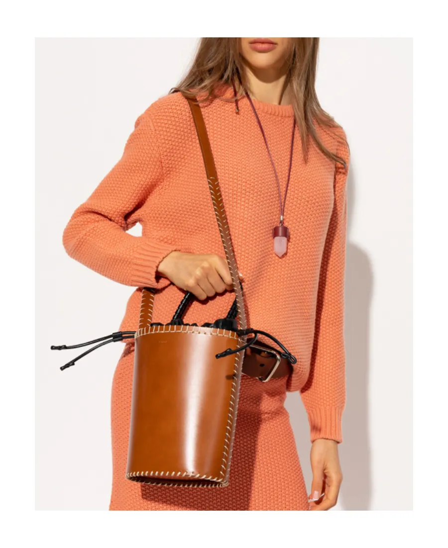 Louela Leather Bucket Bag