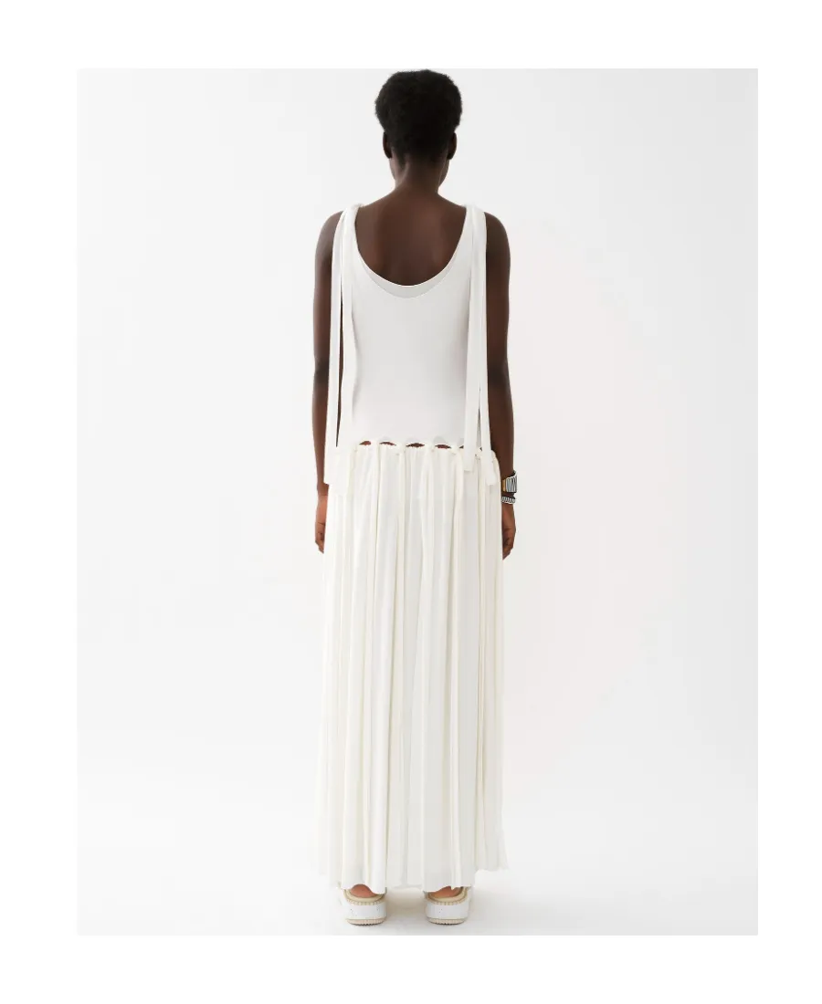 Drop-Waist Knotted Crepe Maxi Dress