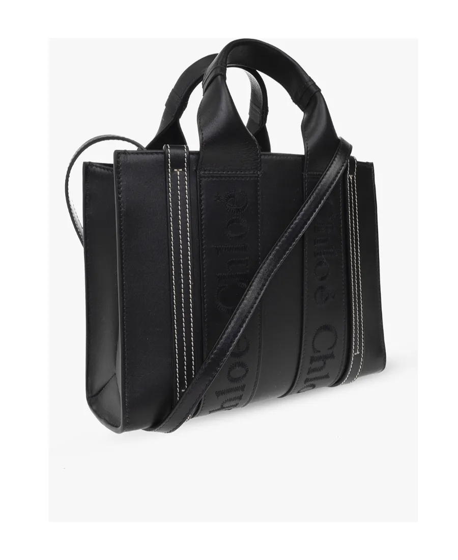 Woody Logo Embroidered Small Tote Bag