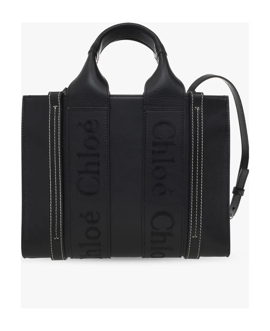 Woody Logo Embroidered Small Tote Bag