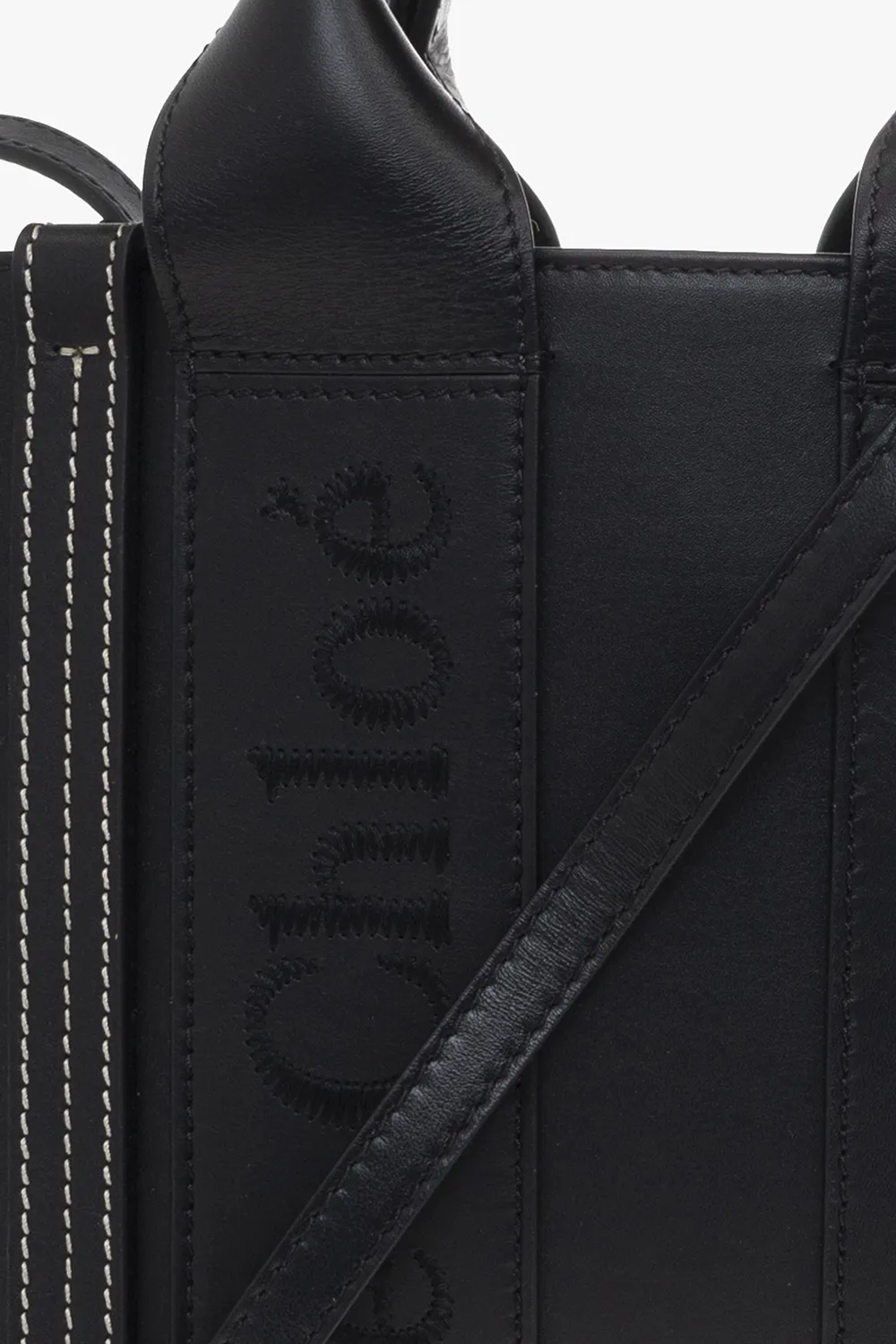 Woody Logo Embroidered Small Tote Bag
