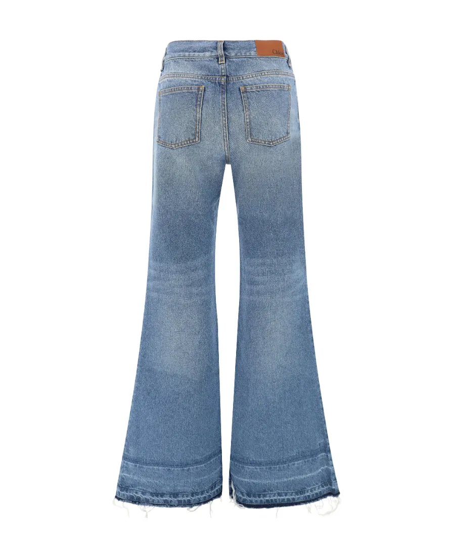Frayed Edge Flared Jeans