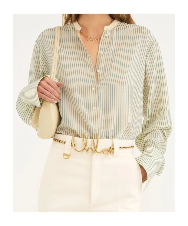 Pinstriped Oversized Blouse