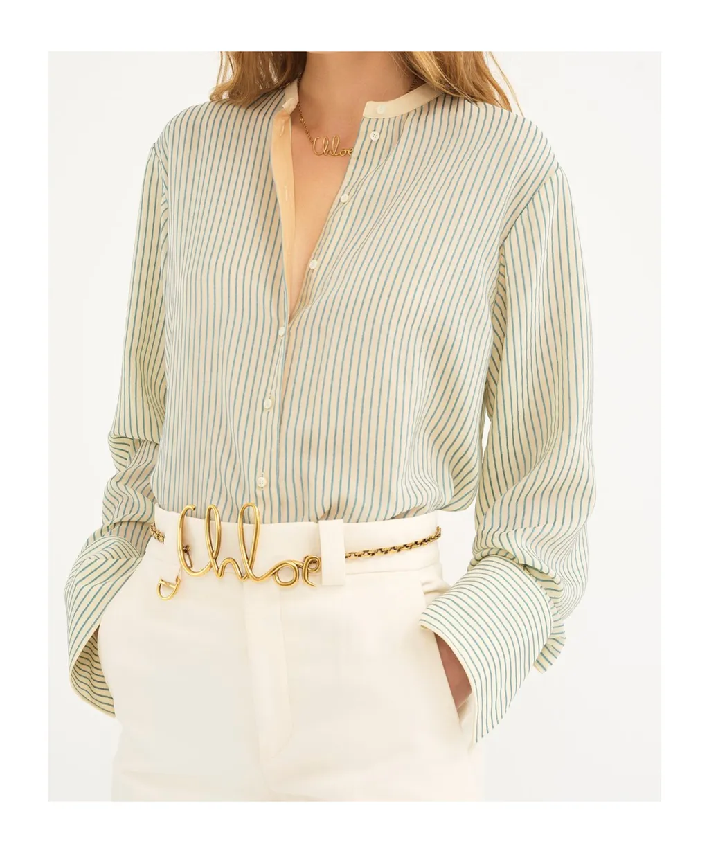 Pinstriped Oversized Blouse