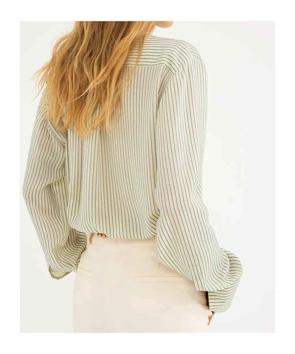 Pinstriped Oversized Blouse