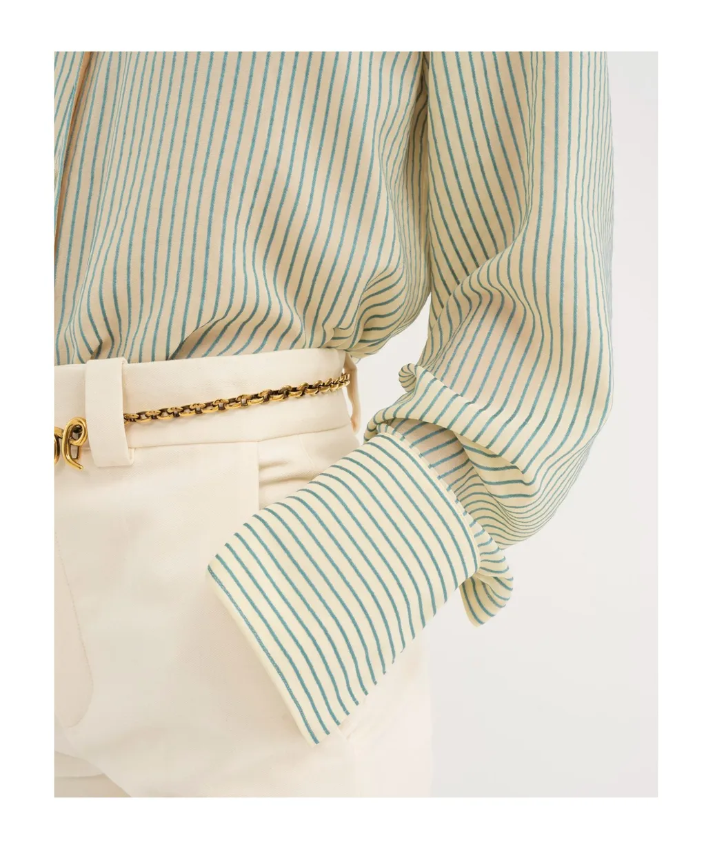 Pinstriped Oversized Blouse