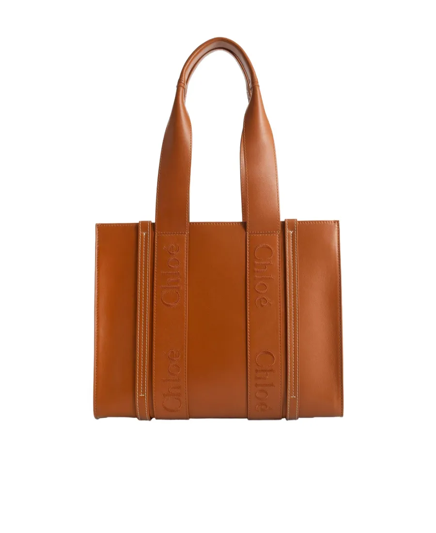 Woody Logo Embroidered Medium Tote Bag