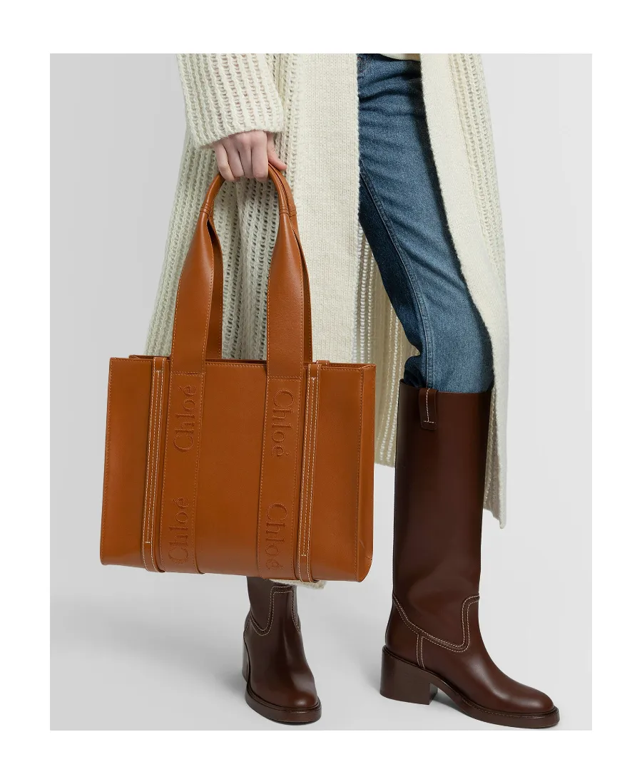 Woody Logo Embroidered Medium Tote Bag