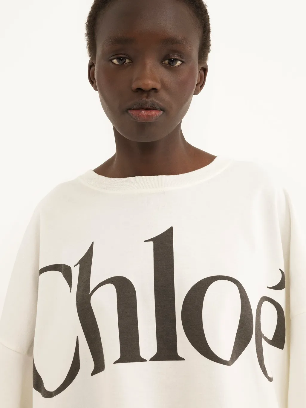 Logo Printed Crewneck Cropped T-Shirt