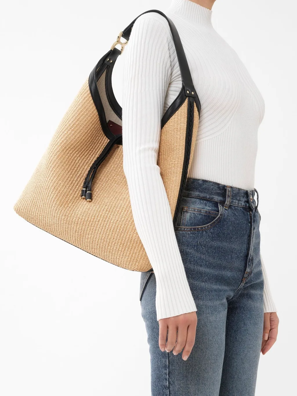 Marcie Raffia Tote Bag