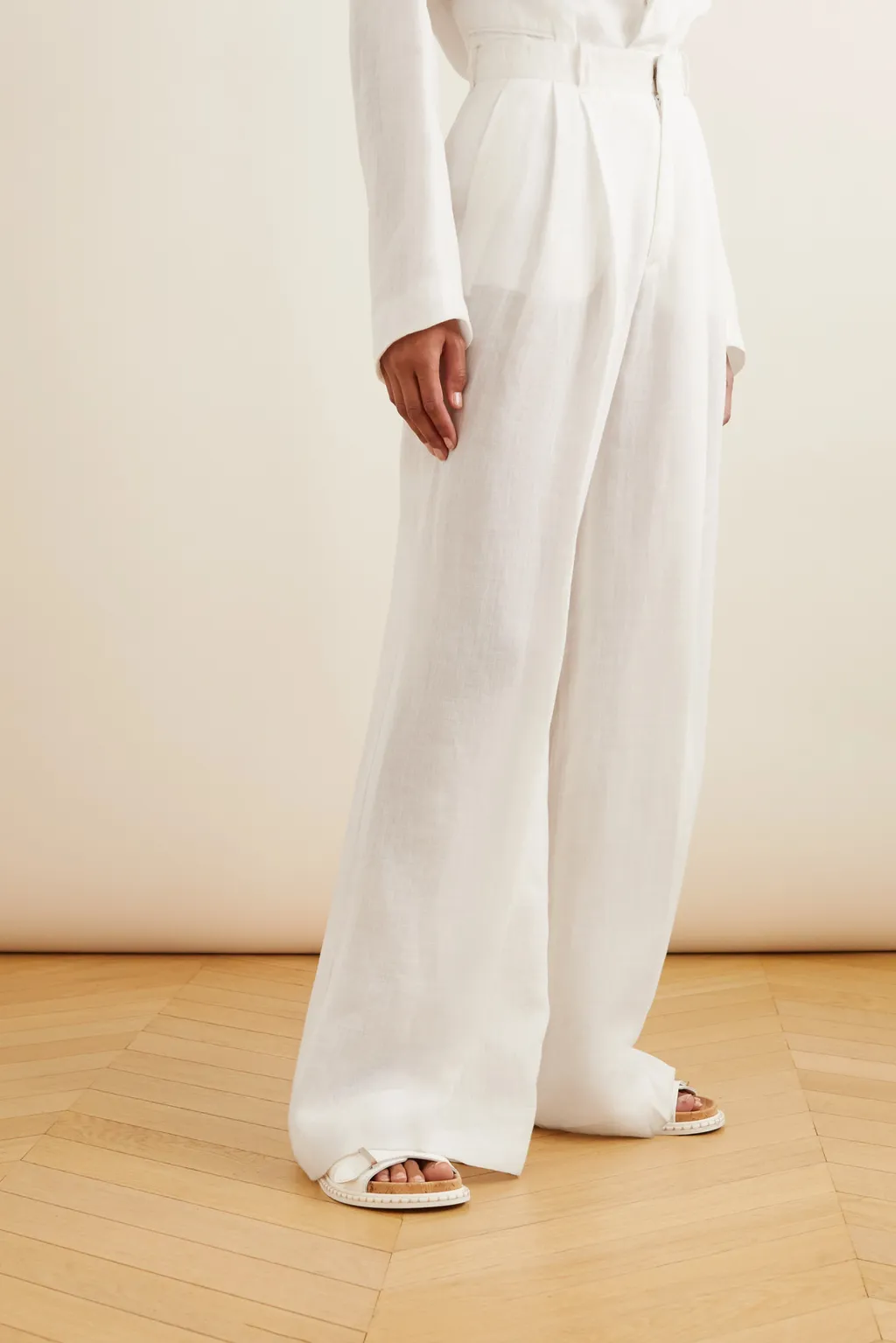 Pleated Wide-Leg Pants