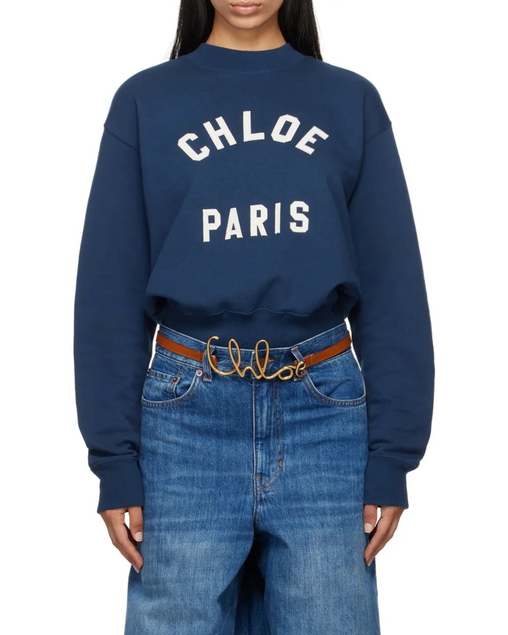 Logo Printed Mock-Neck Sweatshirt
