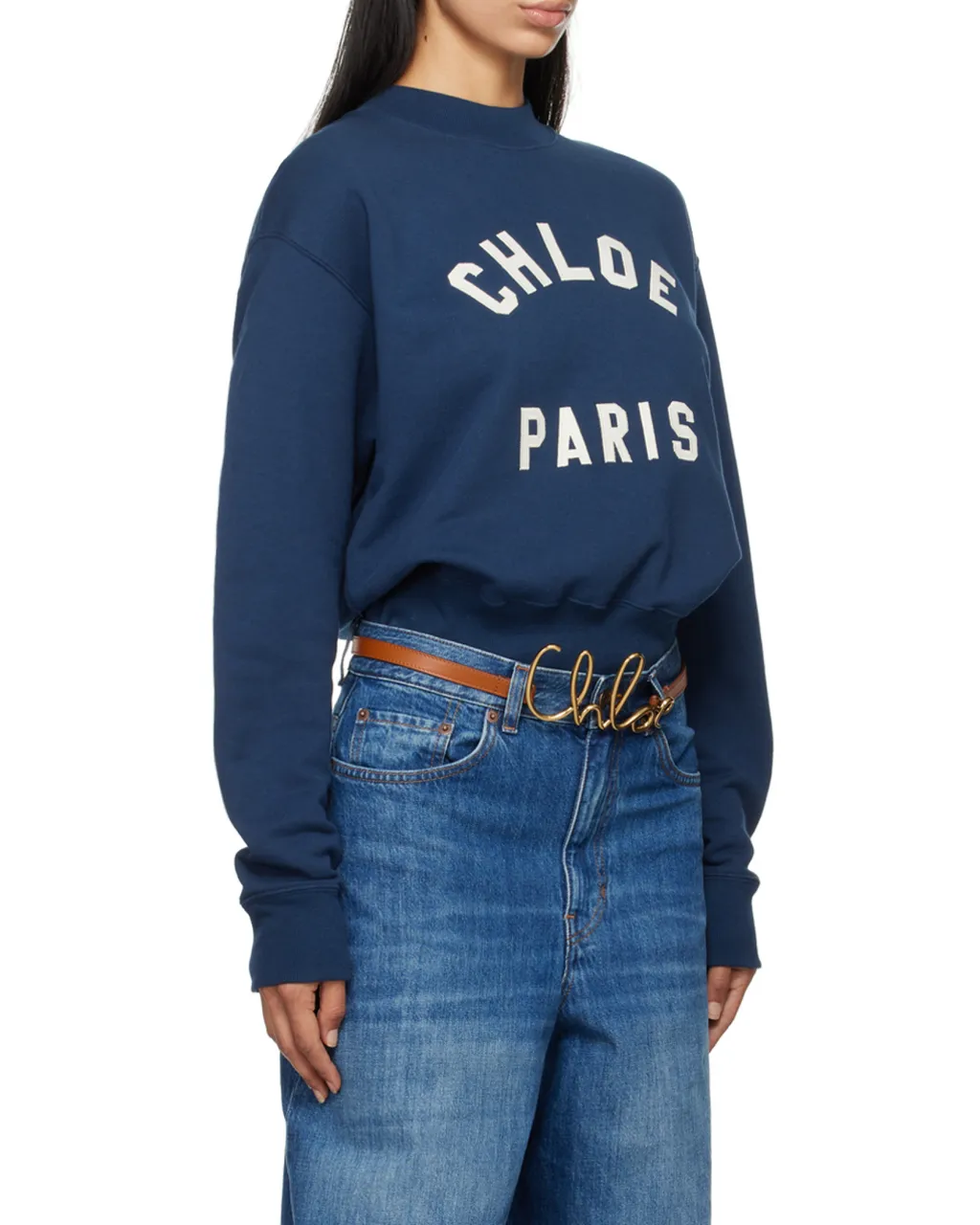Logo Printed Mock-Neck Sweatshirt