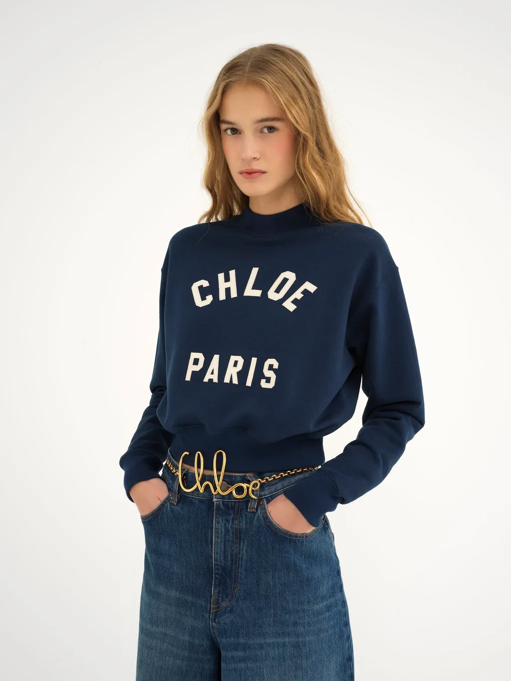 Logo Printed Mock-Neck Sweatshirt