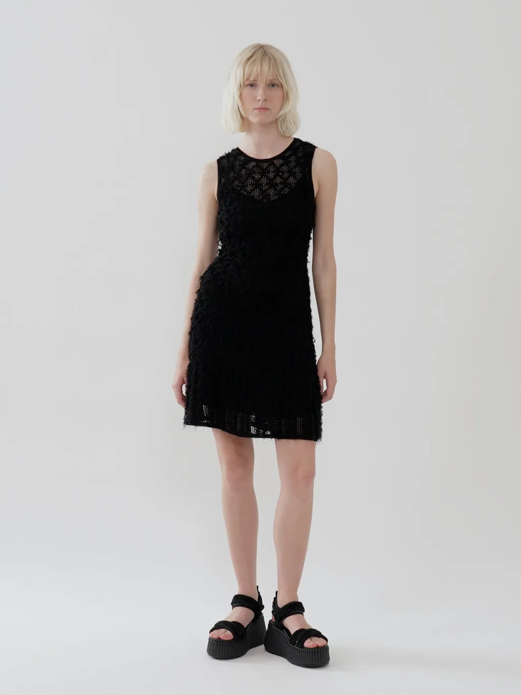 Lace Detailed Flared Mini Dress