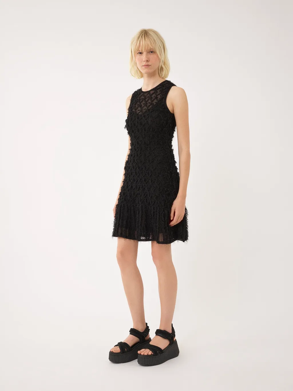 Lace Detailed Flared Mini Dress