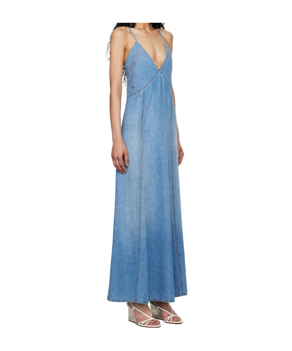 Long Flare Denim Dress