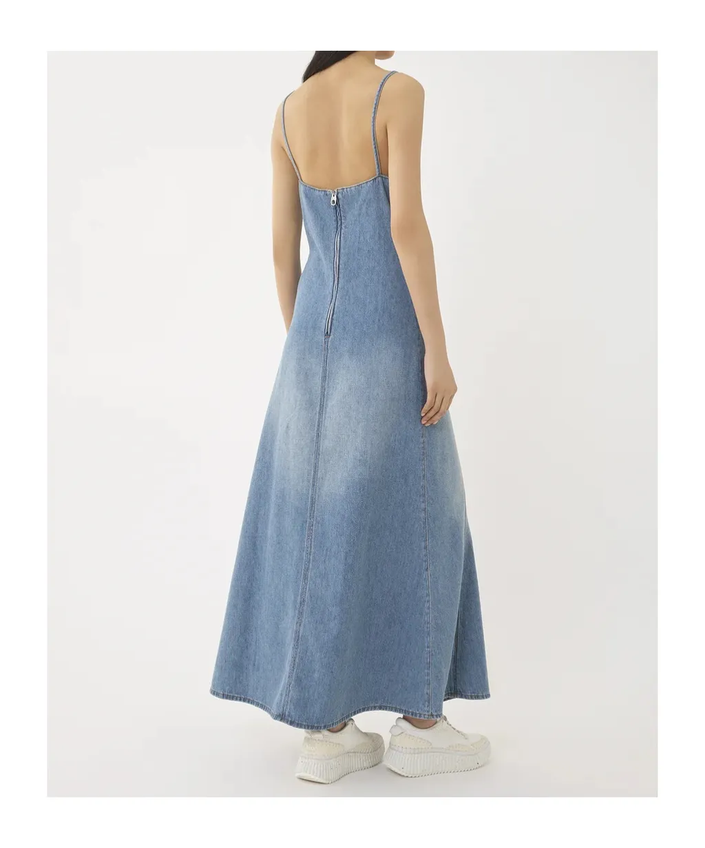 Long Flare Denim Dress