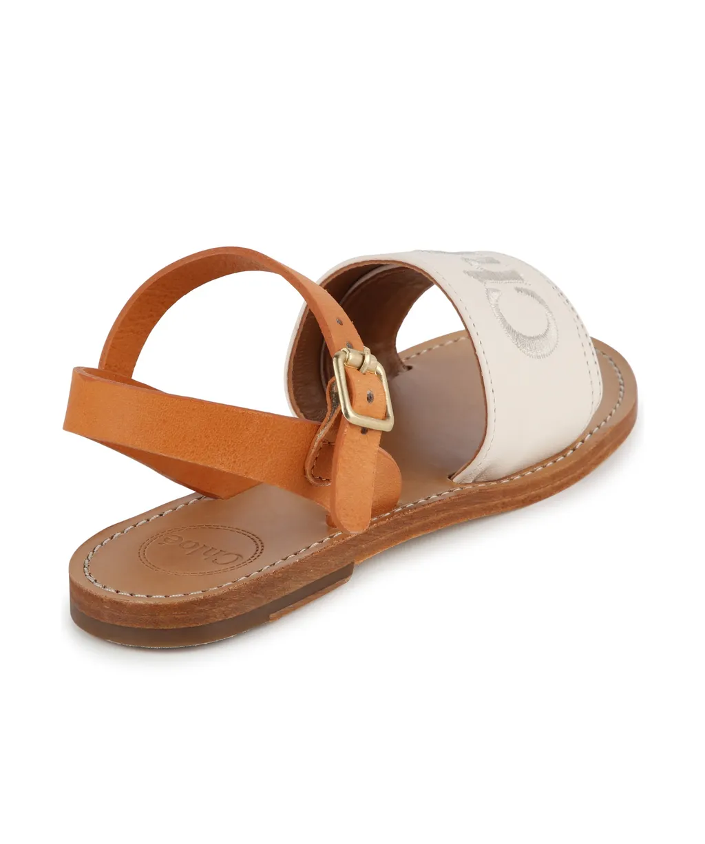 Logo-Embroidered Open-Toe Sandals