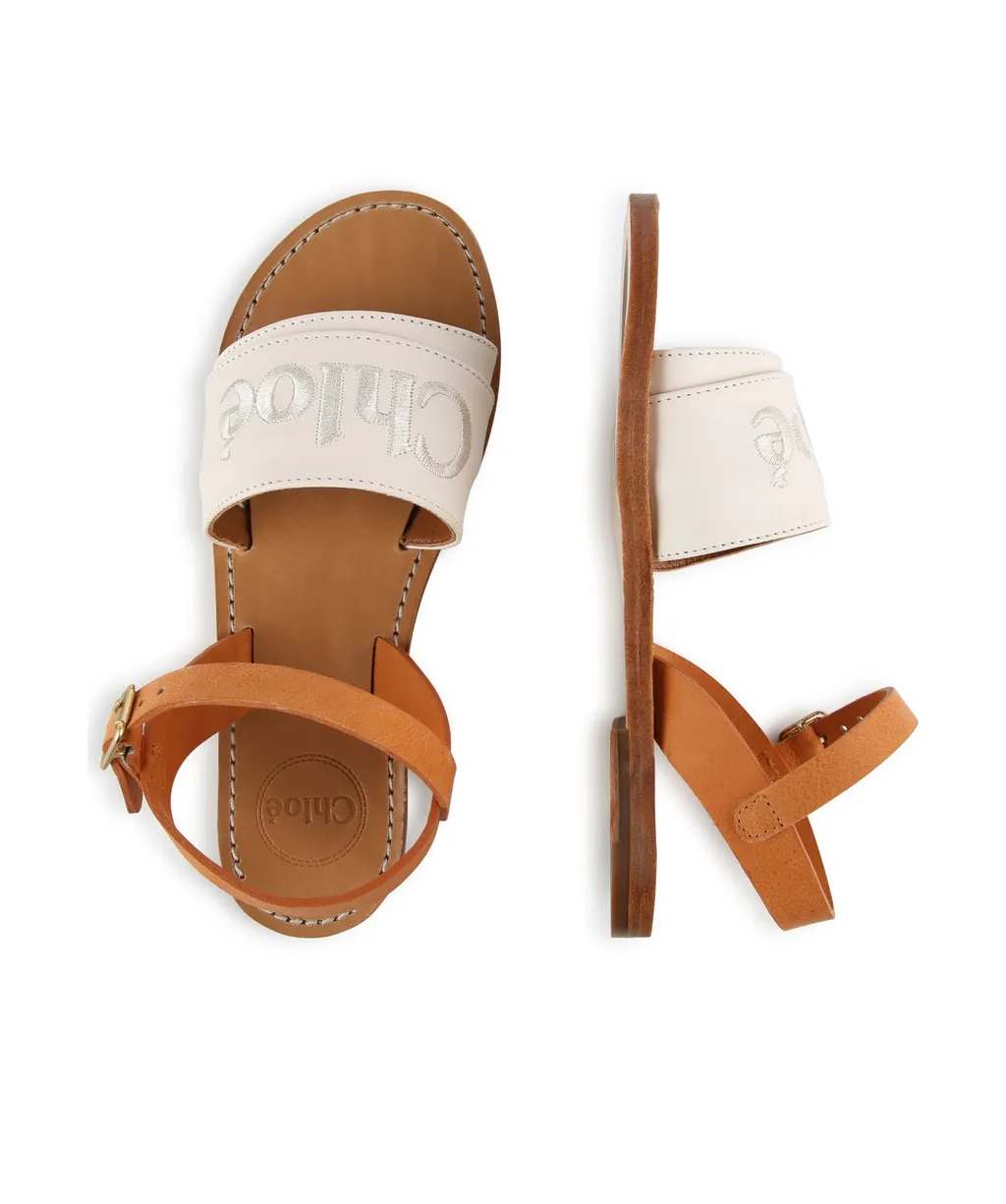 Logo-Embroidered Open-Toe Sandals