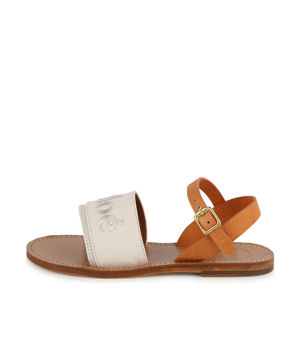 Logo-Embroidered Open-Toe Sandals