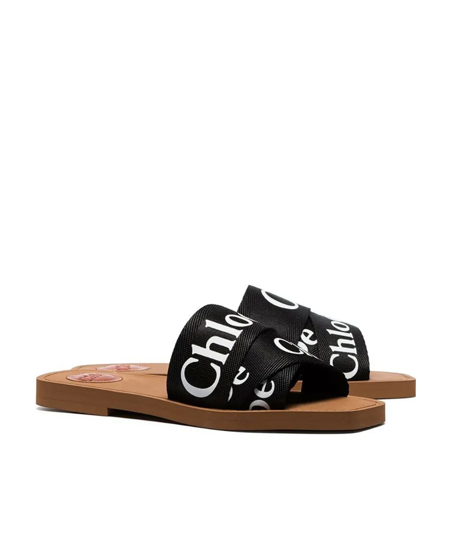 Logo Printed Slip-On Sandals