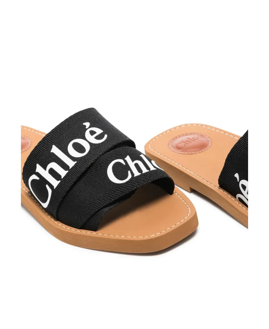 Logo Printed Slip-On Sandals