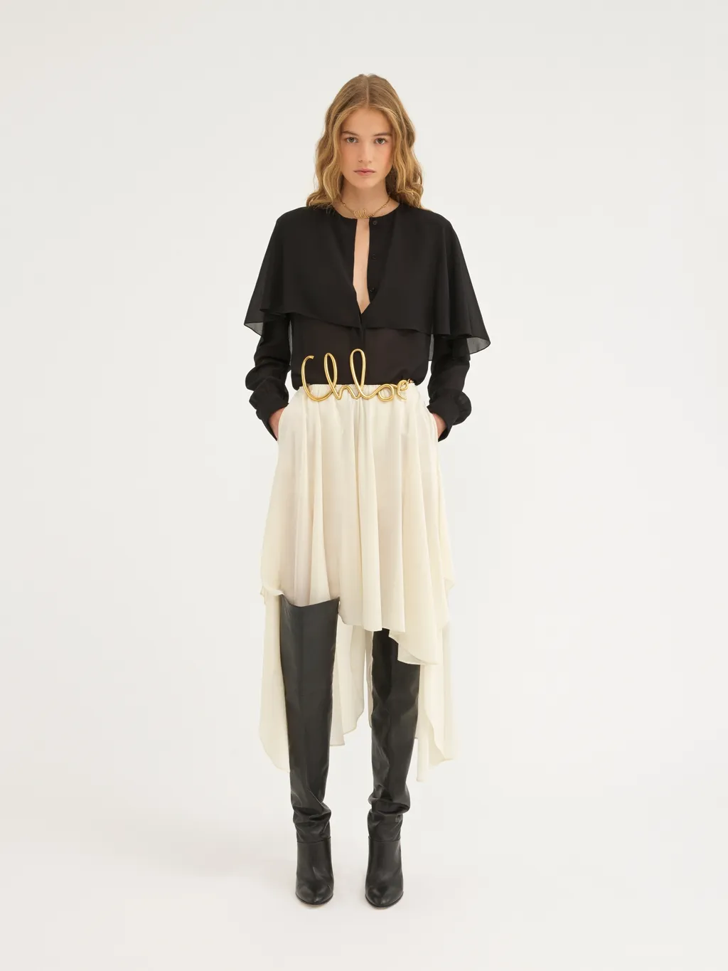 Crewneck Straight Hem Long-Sleeved Shirt