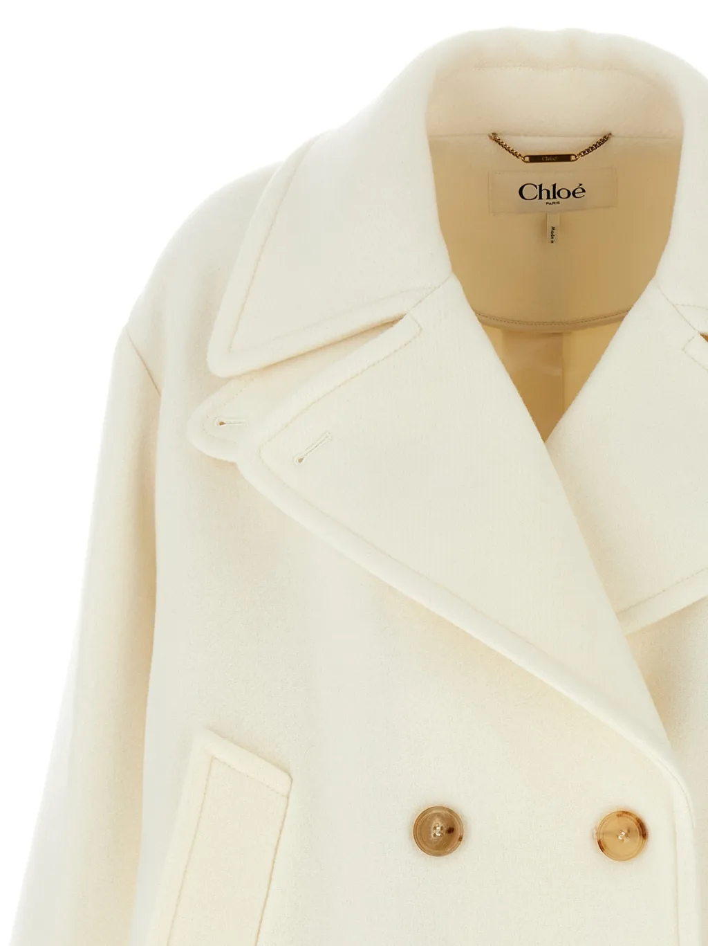 Double-Breasted Long-Sleeved Coat