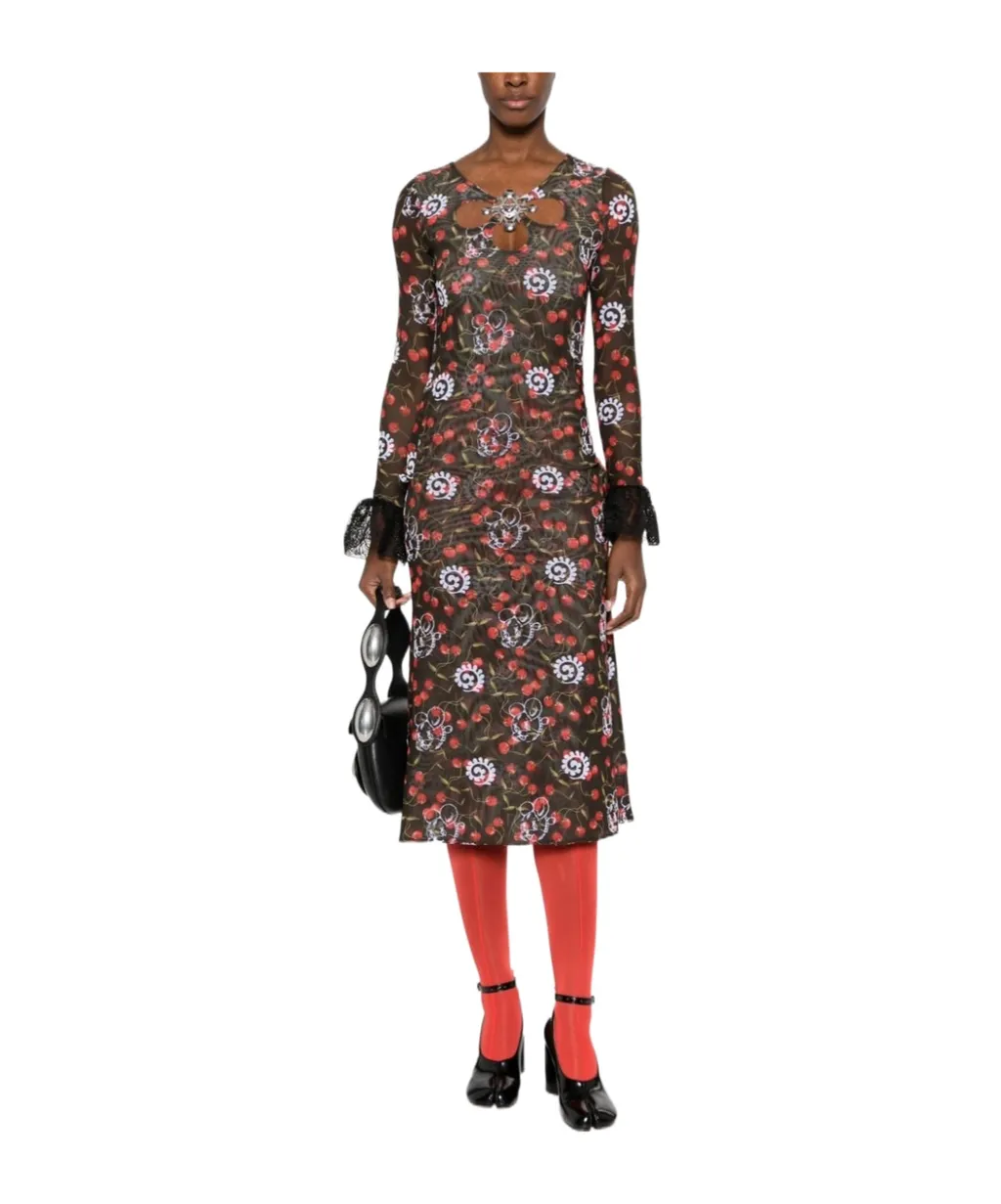 Windsucker Translucent Mid-Length Dress