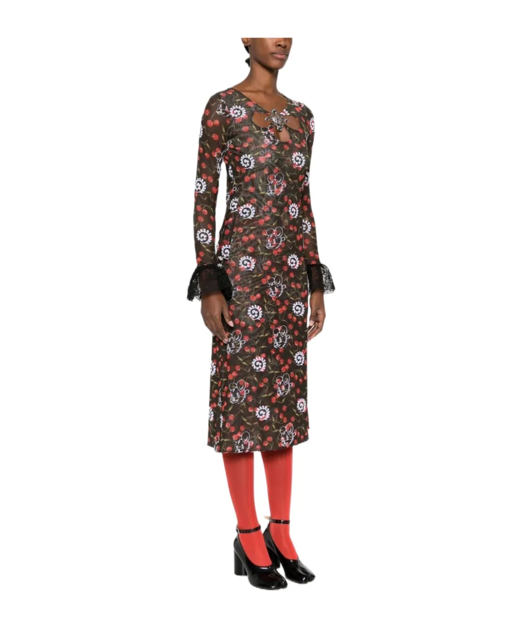 Windsucker Translucent Mid-Length Dress