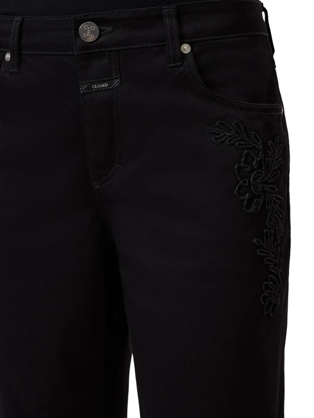Embroidered High-Rise Jeans