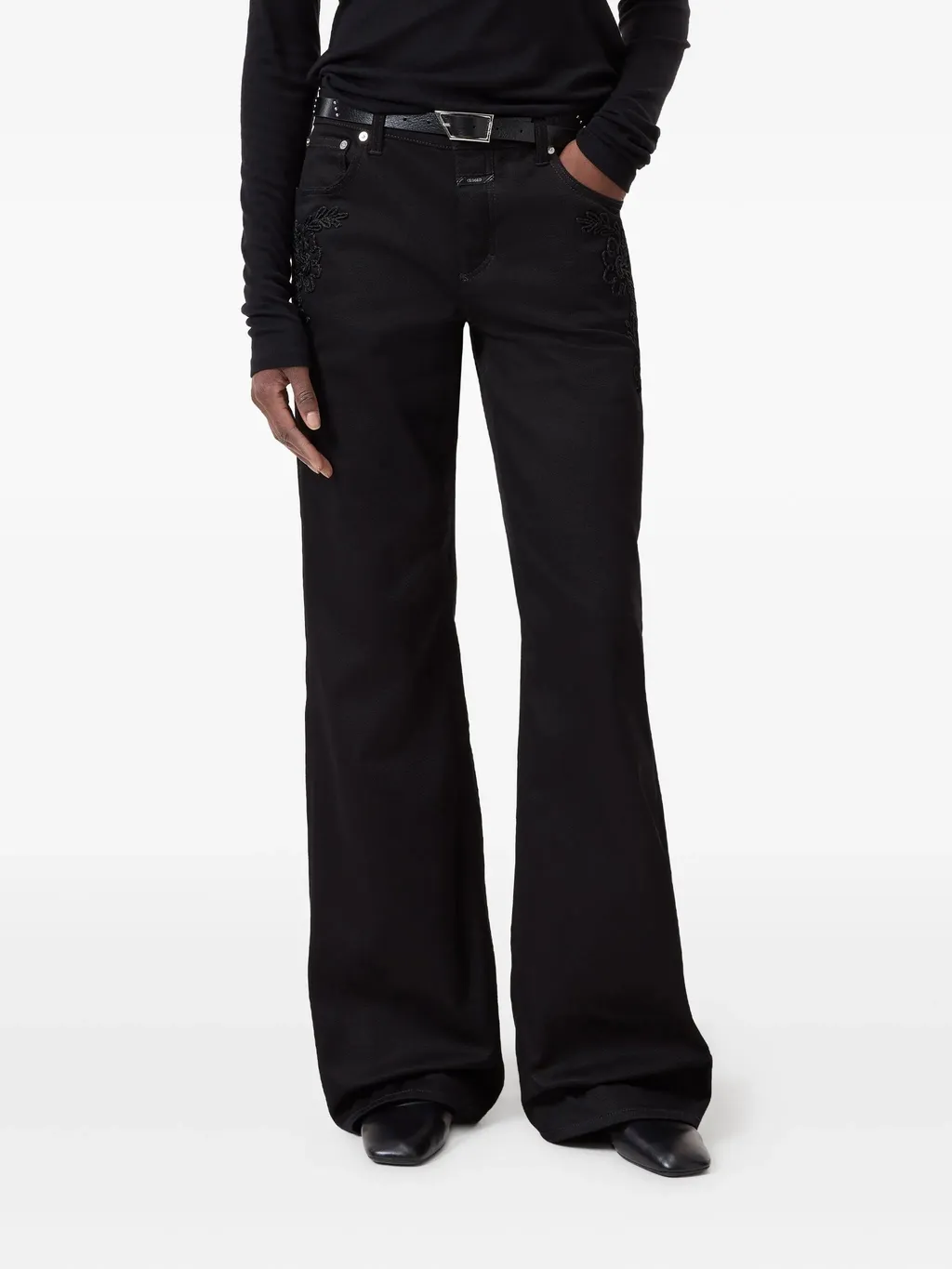 Embroidered High-Rise Jeans