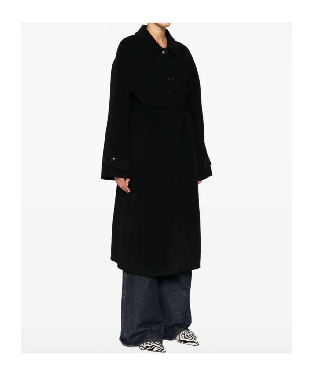 Single-Breasted Long-Sleeve Coat