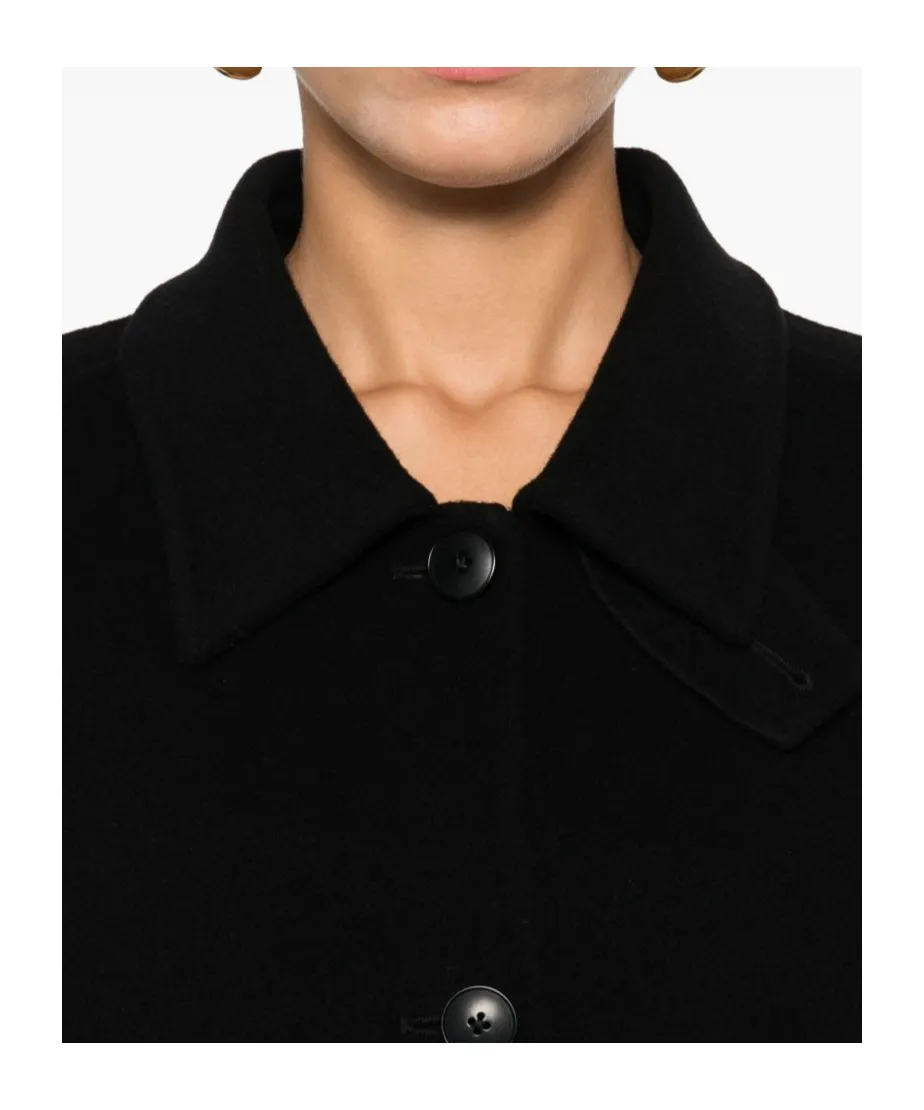 Single-Breasted Long-Sleeve Coat
