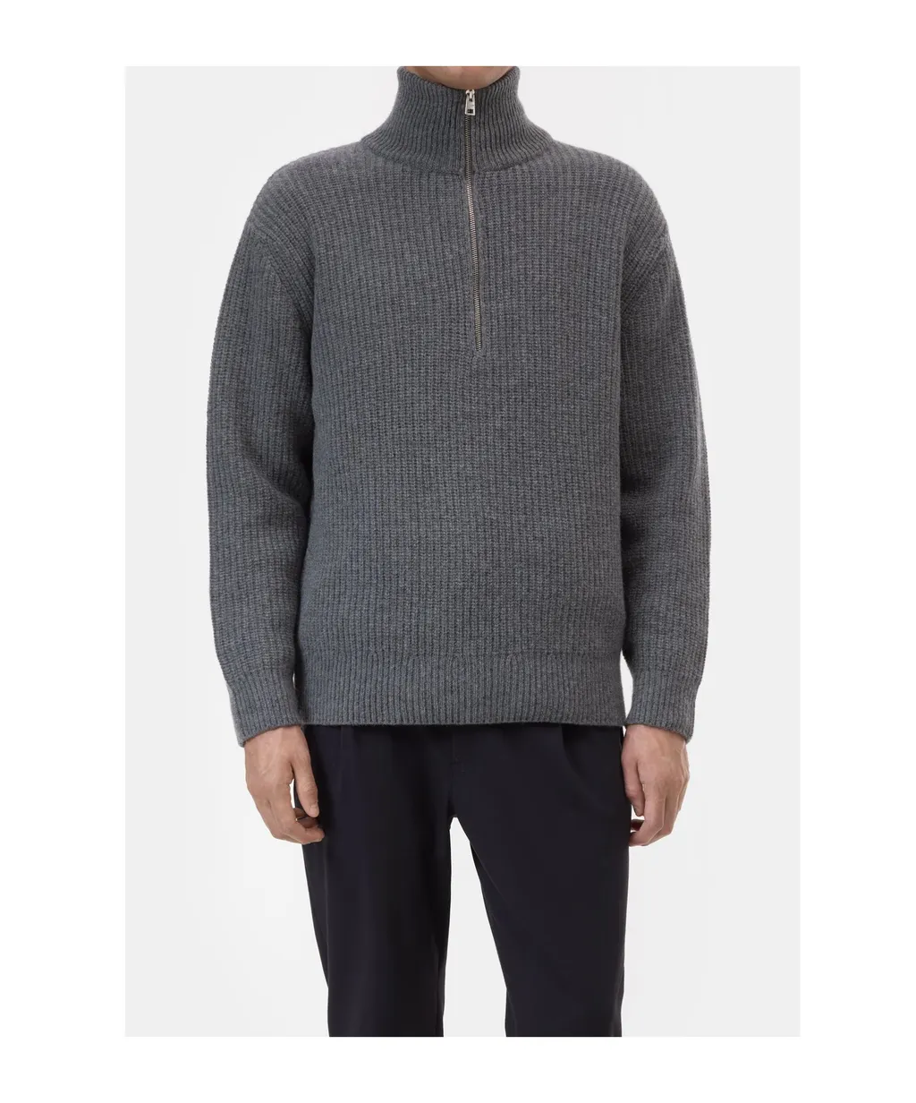 Zipped-Up Knit Cardigan