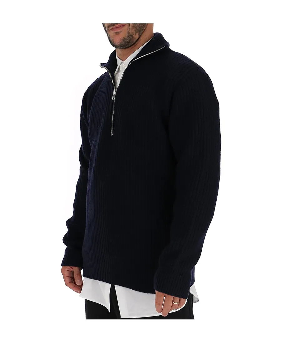 Ribbed Zip-Up Sweatshirt