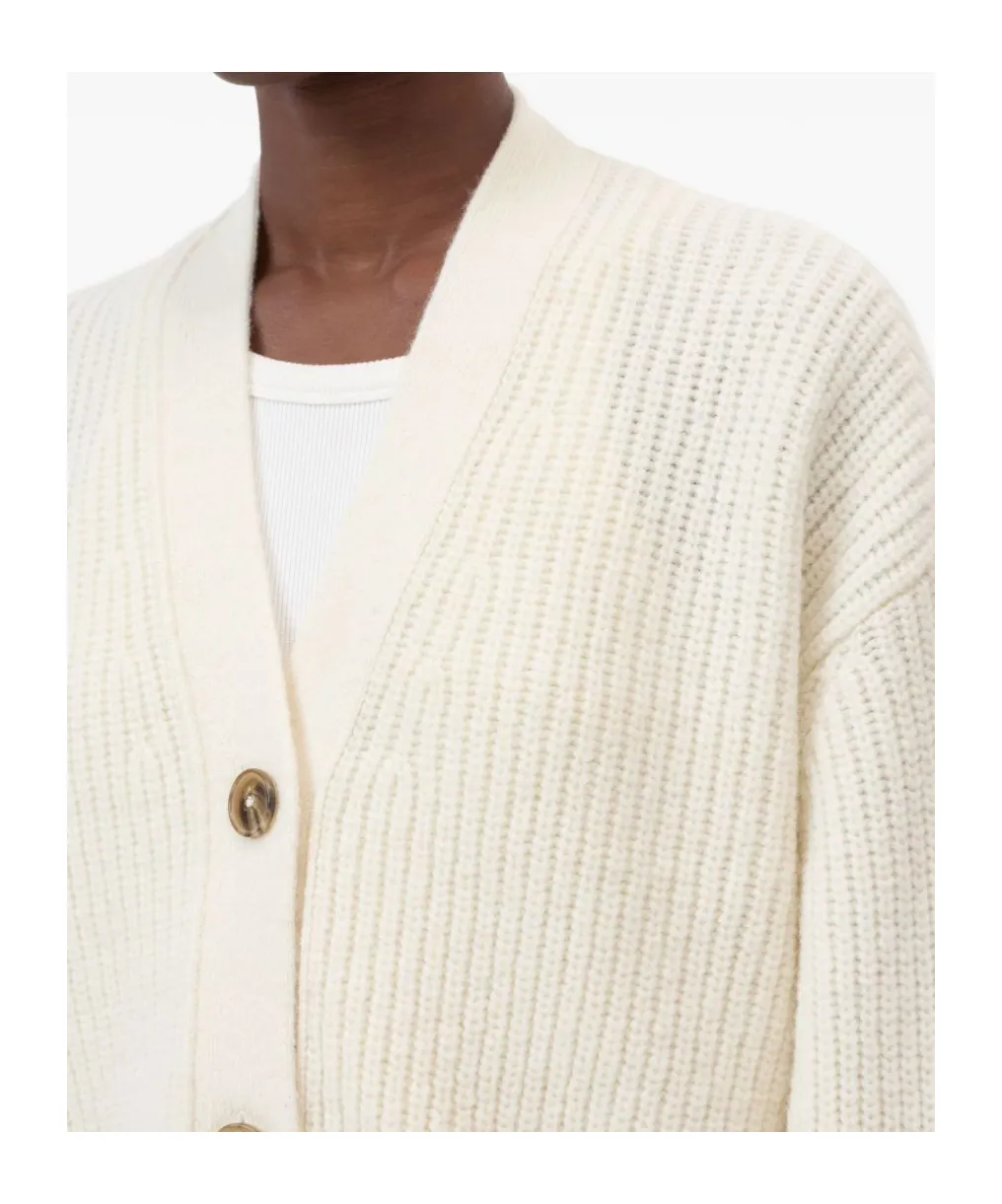 Ribbed Button-Front Cardigan