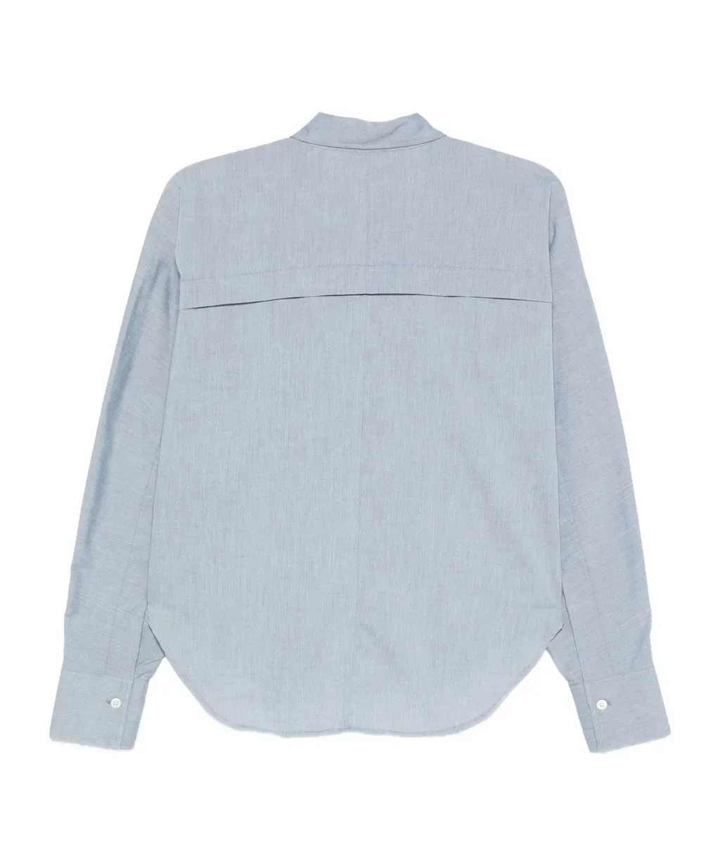Long-Sleeve Curved-Hem Shirt