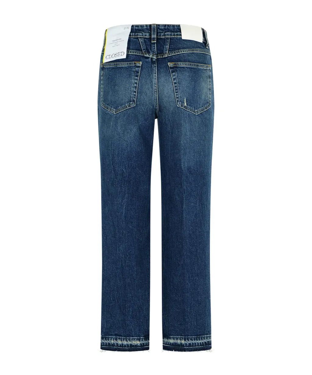 Distressed Straight-Leg Jeans