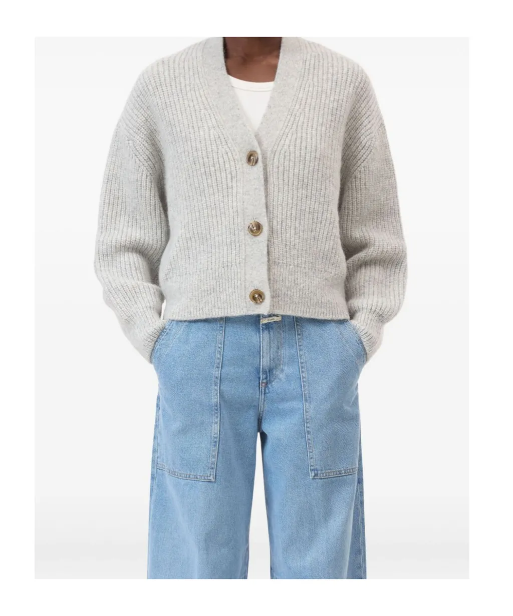 V-Neck Ribbed Cardigan