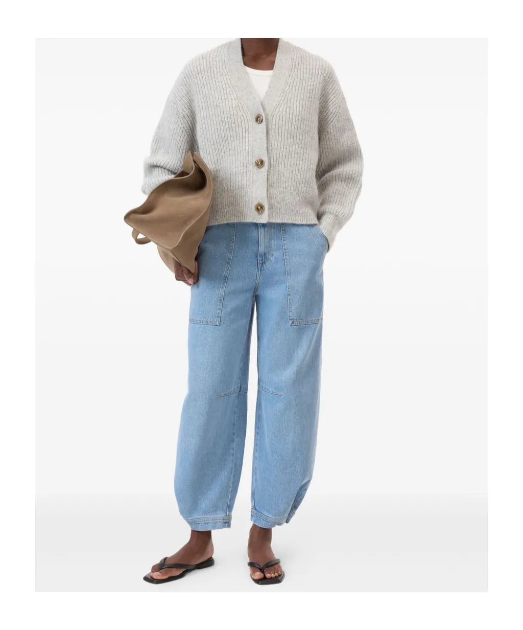 V-Neck Ribbed Cardigan
