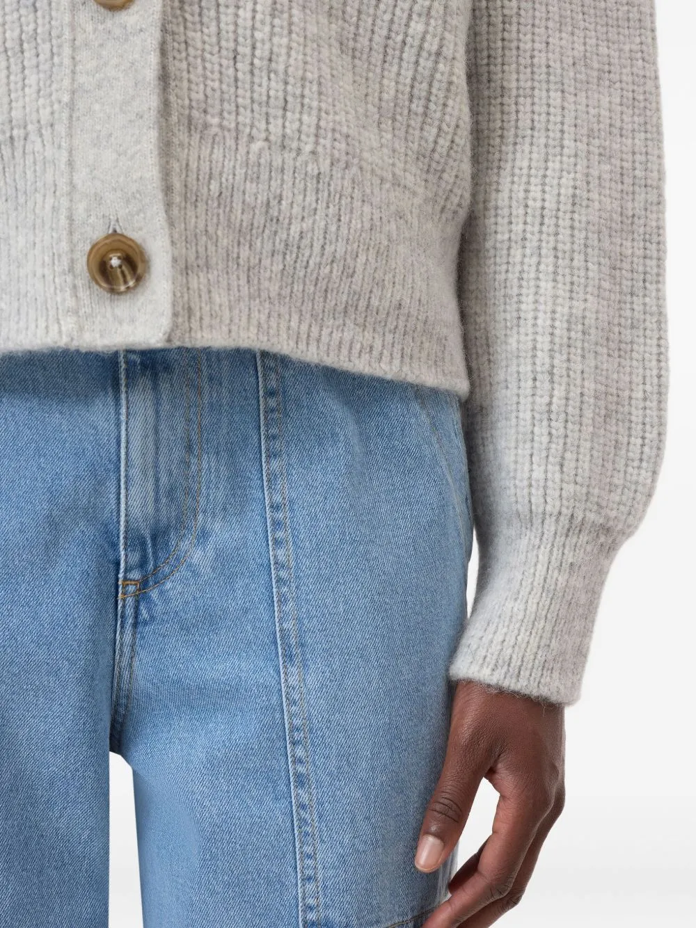 V-Neck Ribbed Cardigan